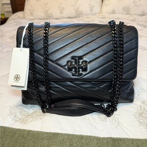 Tory Burch Black Chevron Shoulder Bag